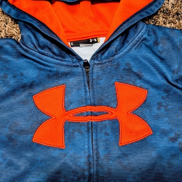 Under Armour Blue and Orange Hoodie - Picture 3 of 4